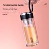 Compact Double-Layer Glass Cup - Stylish Portable Design for Women - Personalized Pocket-Sized Gift Option
