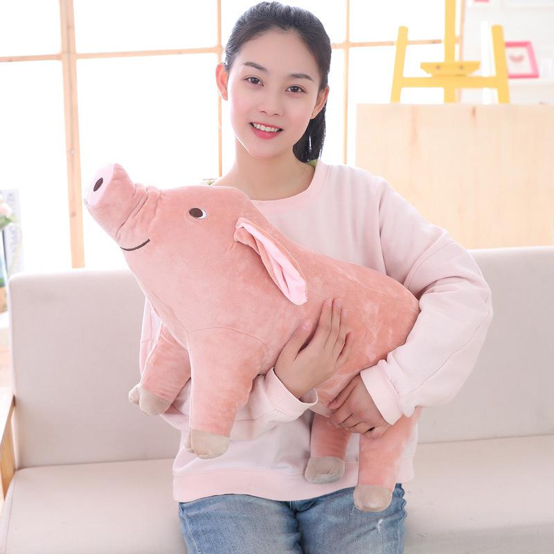 Simulation Lying Down Pig Sleeping Doll Throw Pillow Pink Piggy Plush Toy Pig Doll Birthday Gift Girlfriend