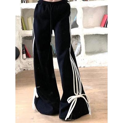 Gestreifte Jogginghose für Damen, Baggy, lässig, Y2k, Streetwear, elastische Taille, weite Beinhose, Sporthose, Kleidung, 90er-Jahre, Gothic, Hiphop