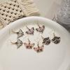 Dark Wind Oil Butterfly Earrings, Creative Design Sense Alloy Star Moon Moth Ear Hook Earrings Women