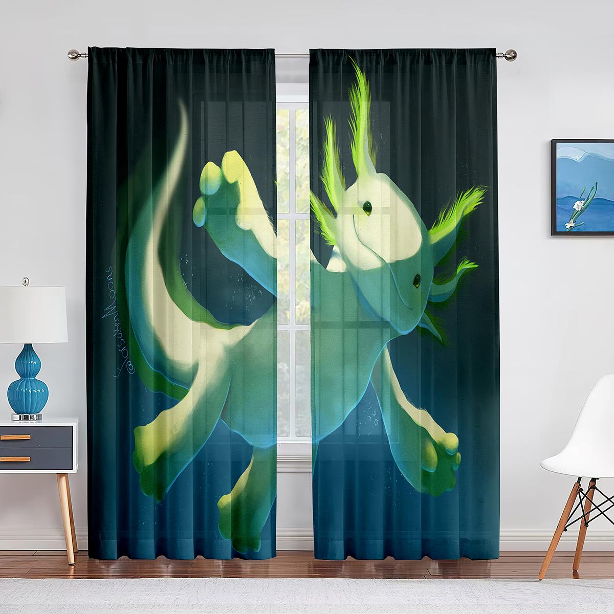 Мультяшный акварельный аксолотль в шляпе — фото 5