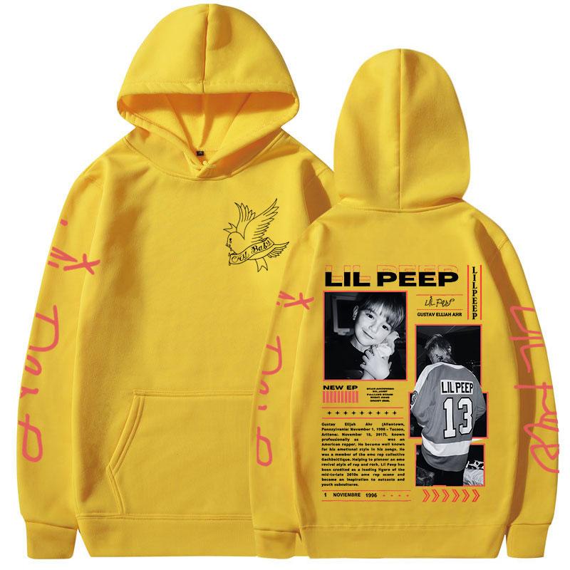 Raper Lil Peep Crybaby Hellboy Bluzy z kapturem Moda Hip Hop Retro Bluzy Męskie Odzież Luźne Długie Rękawy Polarowe Swetry