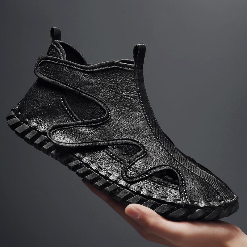 

Летняя мода повседневные сандалии мужские взрывные большие размеры корейская версия универсальная верхняя одежда парижская неделя моды подиум мужская обувь тренд 44 чёрный