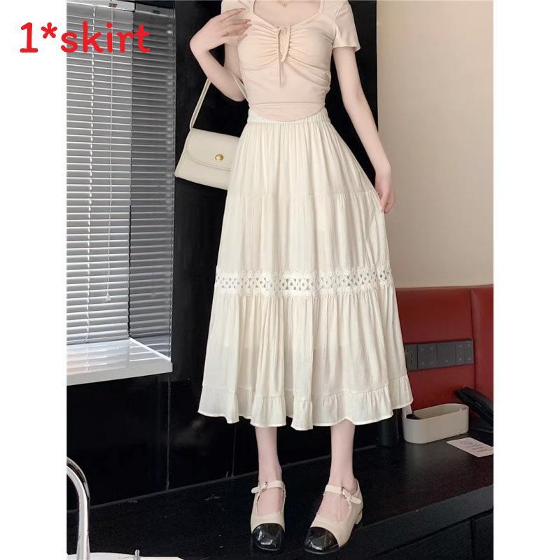 Elegant High Waist White Maxi Skirt With Shear Chiffon Fabric For Summer Casual Wear