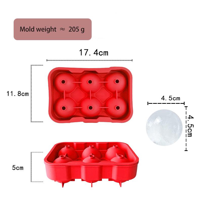 4/6 cavity silicone ice hockey tray, reusable round ice cube mold, perfect tool for frozen cocktails in kitchen bars