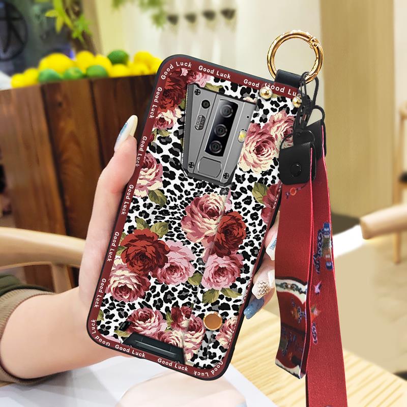 Phone Holder Anti-dust Phone Case For Blackview BV6900 Kickstand Ring Lanyard Durable Dirt-resistant Wristband Soft Case