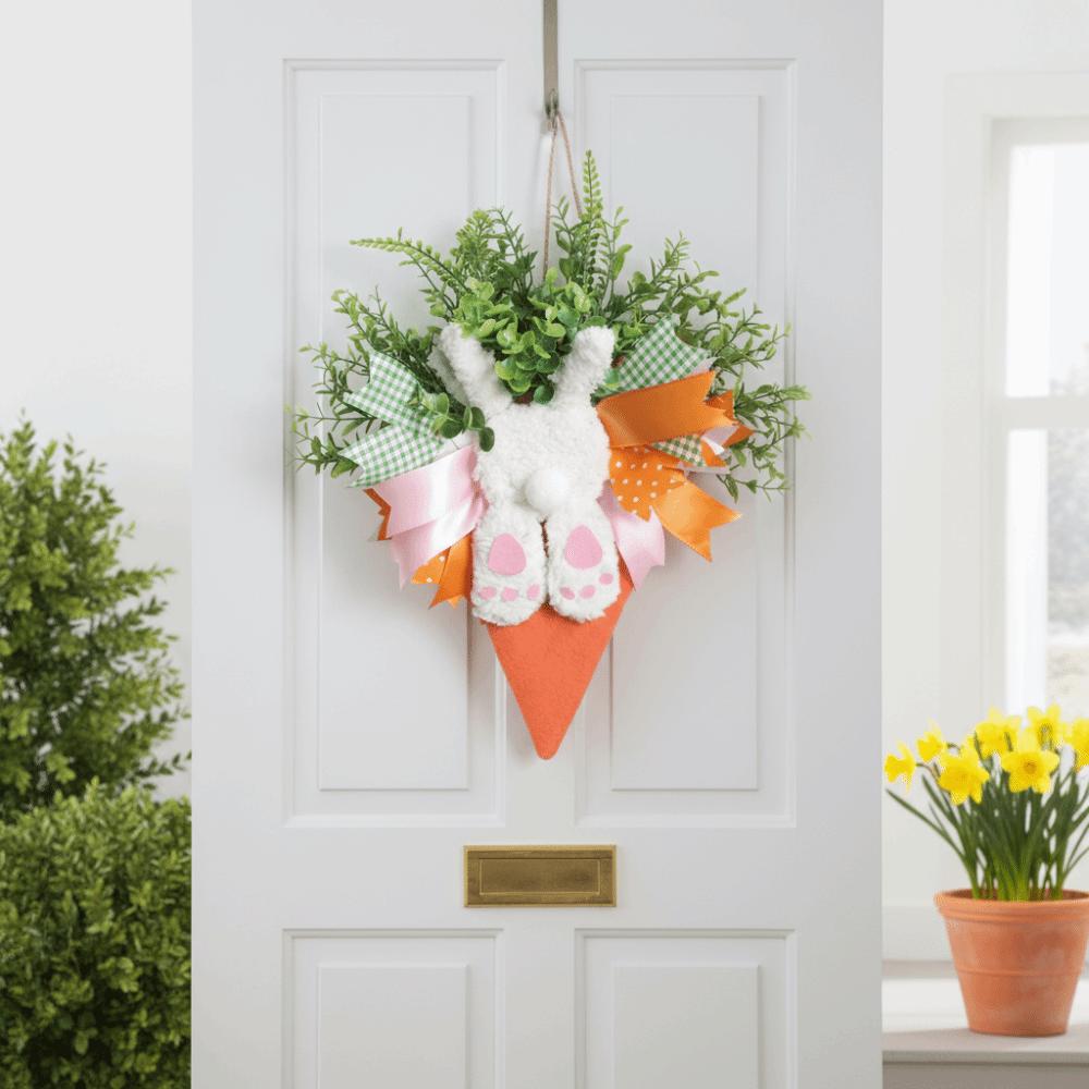 Decorative Style Easter Wreath Artificial Material Bunny Decoration Hanging Garland  Window Display