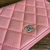 Used CHANEL Matelass Round Zip Long Wallet Pink
