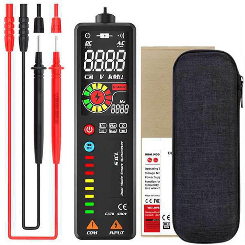 Dual Mode S1CL Electrical Multimeter with Color LCD Display AC DC Voltage Tester with Non Contact Fire Detection