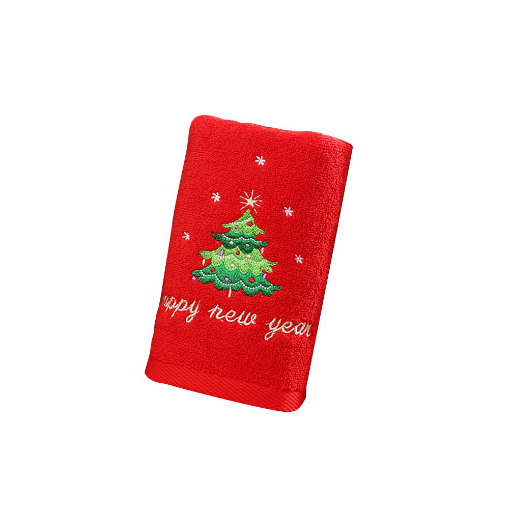 2Pcs Christmas Face Towel Xmas Red Santa Claus New Year Gift Washing Towel Hand Face Cloth Towel