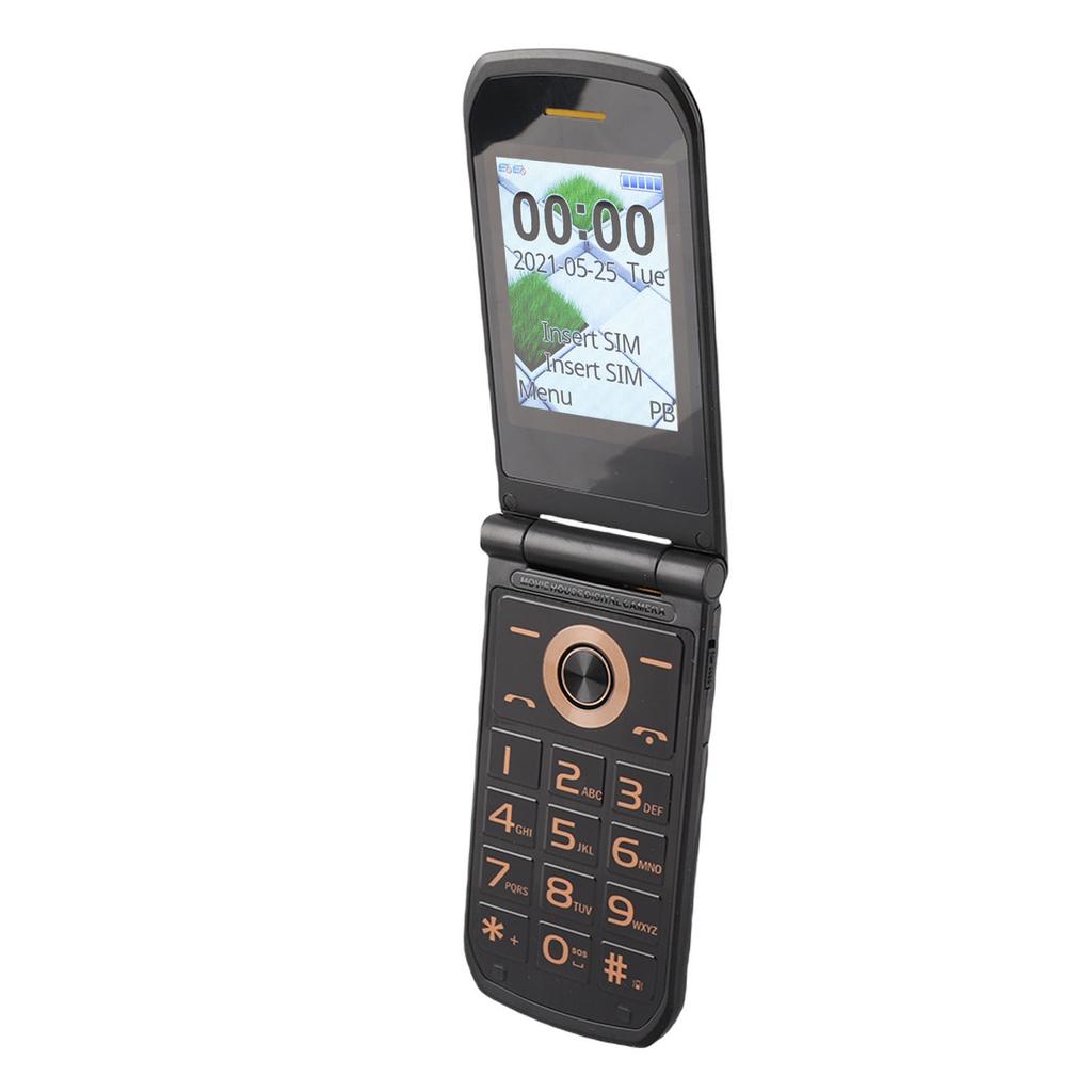 4G Senior Flip Phone with Big Button Clear Sound Flip Cell Phone for Elderly Dual Screen Display 4800mAh Battery SOS