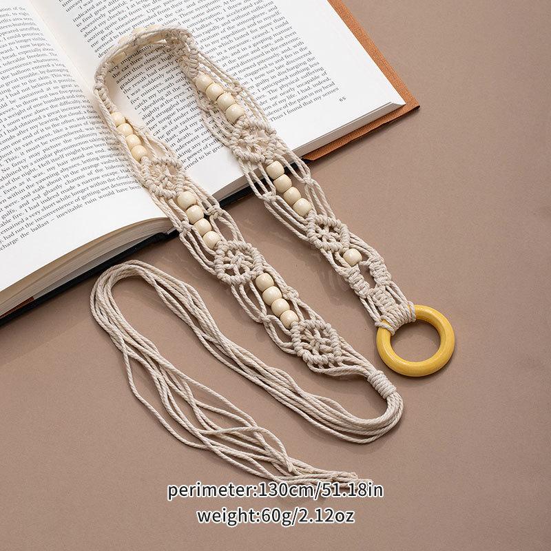 Bohemian retro style fringed waist chain women's exquisite hand-woven waist rope with skirt spring and summer ethnic style belt