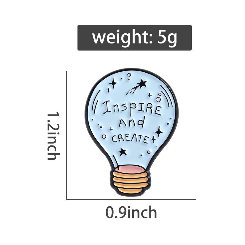 Glühbirnen Emaille Anstecknadeln Inspirieren und Kreieren Anstecknadeln Reversabzeichen Kleidung Kreative Idee Schmuck Geschenk für Freunde