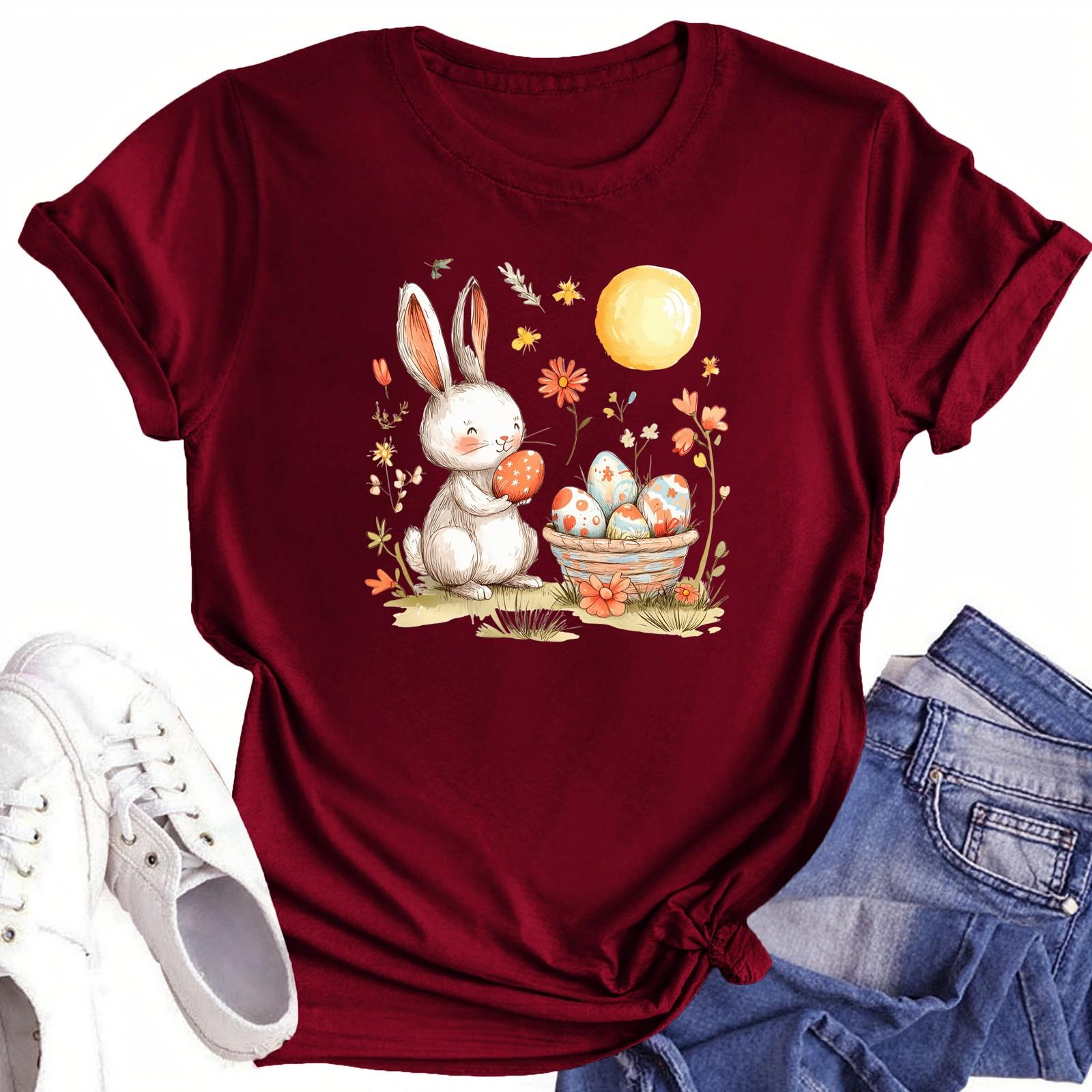 

Женская повседневная футболка с круглым вырезом и короткими рукавами с принтом XXL винный