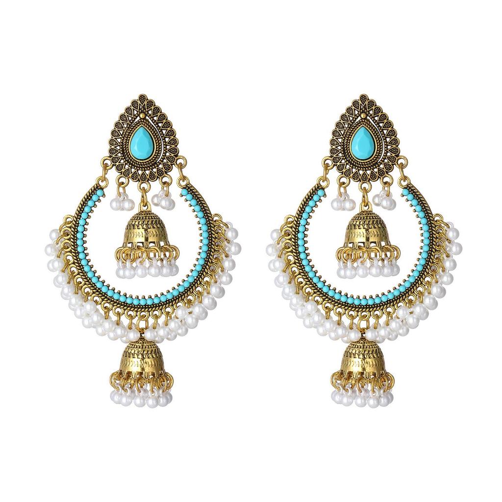 Bohemian Style Rhinestone Inlaid Luxury Earrings: Elegant Retro Women's Fashion Accessories
