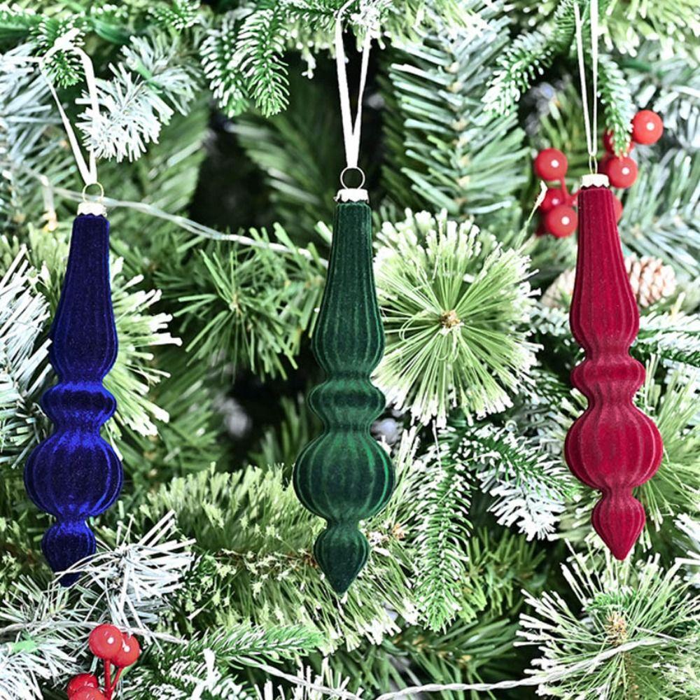 6pcs/Box DIY Crafts Painted Christmas Tree Ornament Plastic Christmas Gift