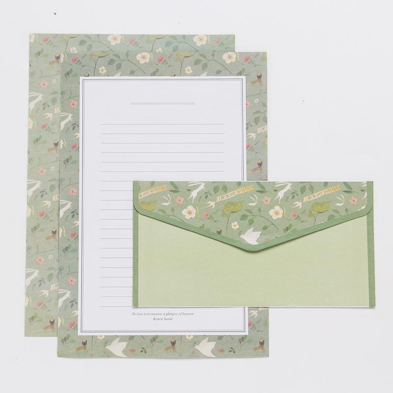 In-stock A5 Creative Chinese & Western Style Floral Letter Paper & Envelope Set