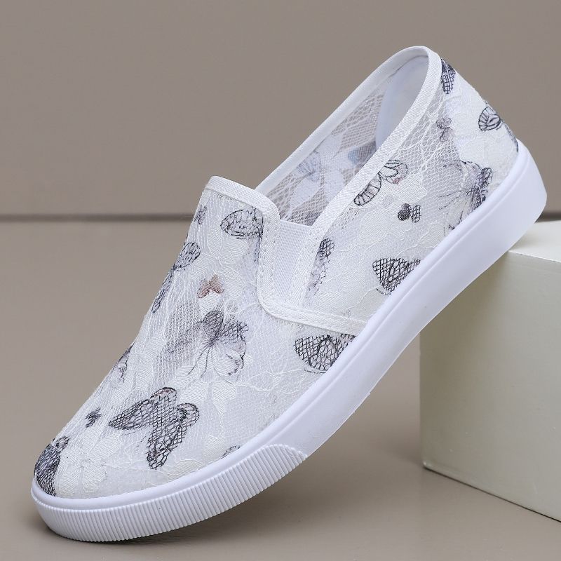 Летняя тканевая обувь Женская сетчатая обувь Плоская подошва Дышащая сетчатая повседневная обувь Студенческая ленивая обувь 35 чёрный 1498₽