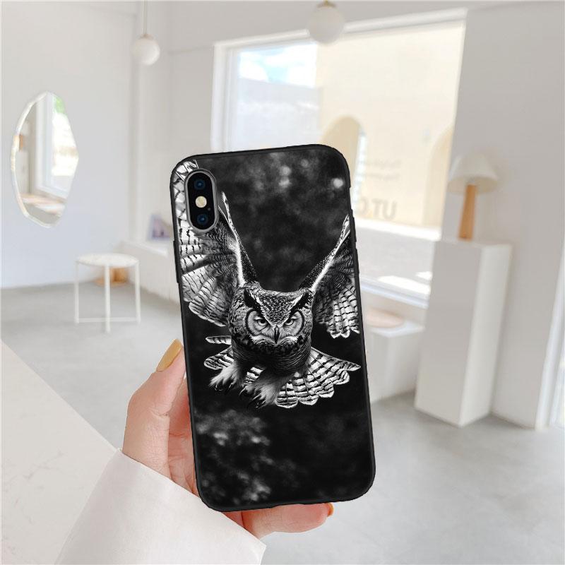 CJ25 Cartoon Art Owl Soft Shell Phone Case for Samsung Galaxy S20 S21 S22 Ultra FE + Plus A21S A22 A24 A25 A26 A30 A30S A31
