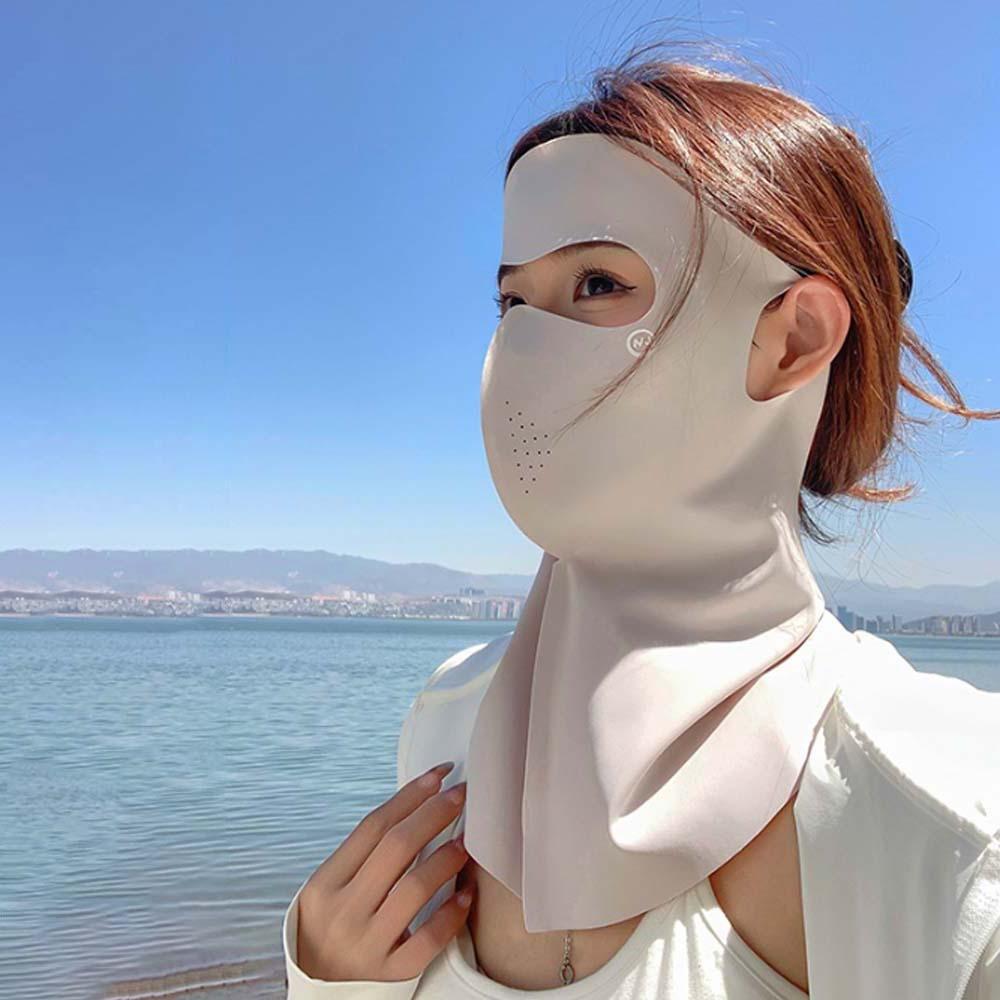 Breathable UPF50+ Sunscreen Mask Elastic UV Protection Mask Face-Framing Face Sun Protection  Women