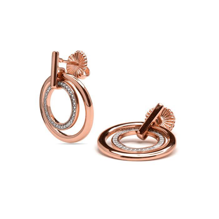 Boucles d'oreilles en argent 925 Luxenter avec zircon brillant finition en rhodié - Uuka