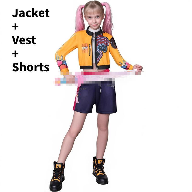 Kpop Demon Hunters Rumi Mira Zoey Kids Cosplay Costume Dress Party Halloween