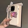 Minimal Litchi Grain Love Typography Art Phone Case For iPhone 17 16 15 14 13 12 11 Pro Max Plus 17 Air XS X XR Soft Cover