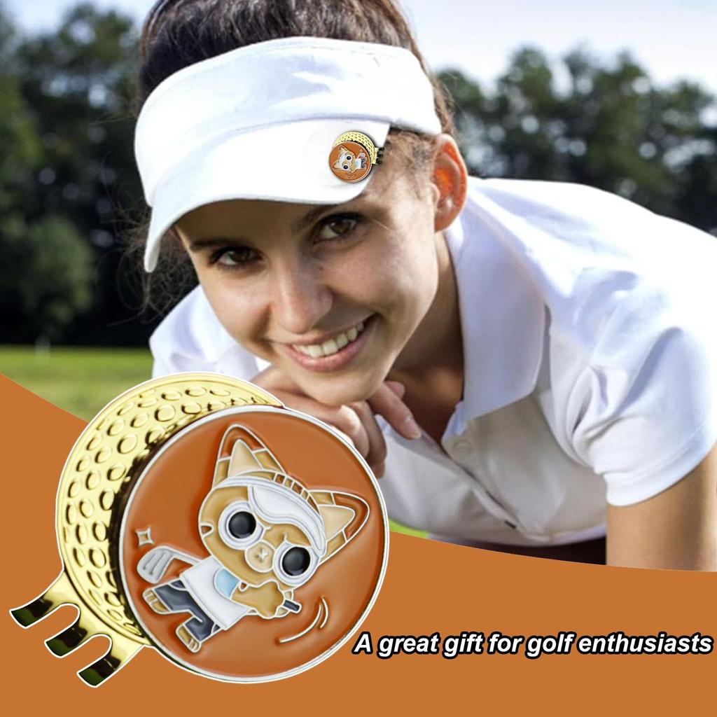 Golf Ball Marker Golf Hat Clip Golf Caps Clips Sports Sign With Clamp Cool Ball Markers For Golf Hats Pants Belts Accessories