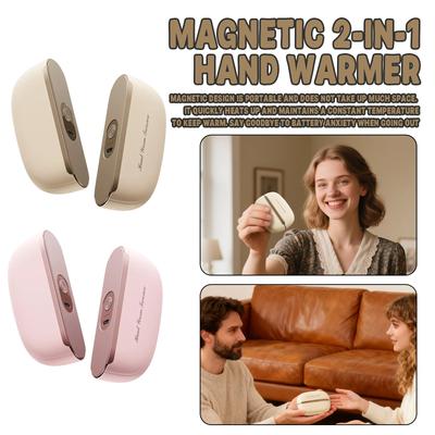 Handwärmer Tragbarer Taschenhandwärmer, Magnetischer Elektrischer Handwärmer Kreativer Geteilter Handwärmer Outdoor-Wärmer Tragbar Zwei in Eins.