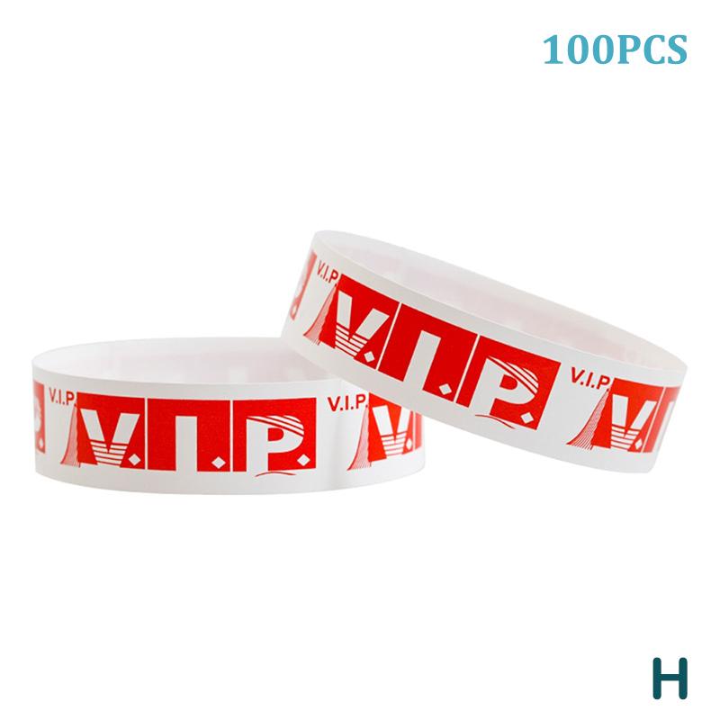100 Disposable Bracelet Wristband Party Paper Bracelet Synthetic Paper Plastic Pattern Paper Card Party Bracelet