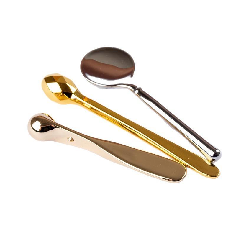 1Pcs Facial Makeup Mask Cream Spoon Stainless Steel Mini Cosmetic Skincare Spatula Eye Cream Stick Beauty Round Head Scoop
