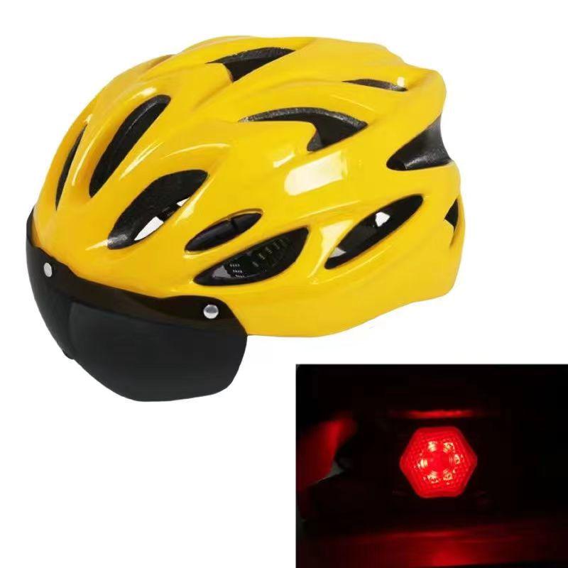 Cască de ciclism reglabilă cu ochelari de protecție și lumină spate pentru biciclete de șosea