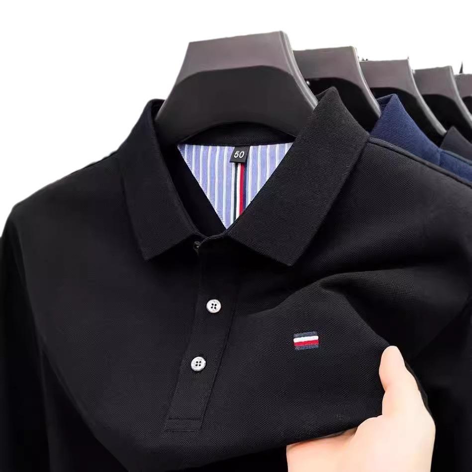 Męskie letnie polo casual 2024 z kołnierzykiem typu turn-down - koszulka z krótkim rękawem