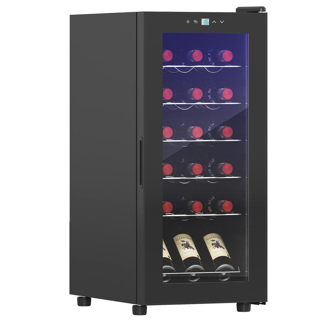 18-Bottle Narrow Wine Fridge, with Lights - Black