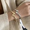 Trendy Stainless Steel Gold Silver Color Waterdrop Bangle For Women Fashion Exaggerated Punk Open Bracelets Hip Hop Jewelry