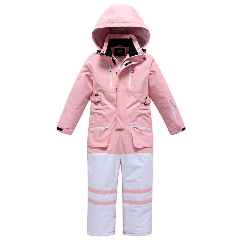 Unisex Kids' Warm Breathable One-Piece Ski Suit