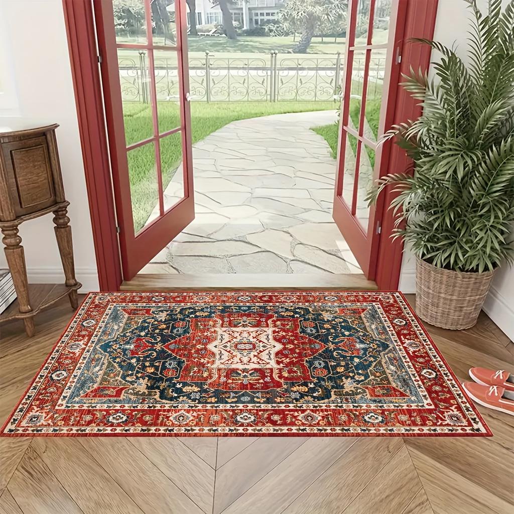 Rechteckiger Geometrischer Teppich Flanell Fußmatte für Badezimmer Leicht zu Reinigen Wohnzimmer und Schlafzimmer Teppich Heimdekoration