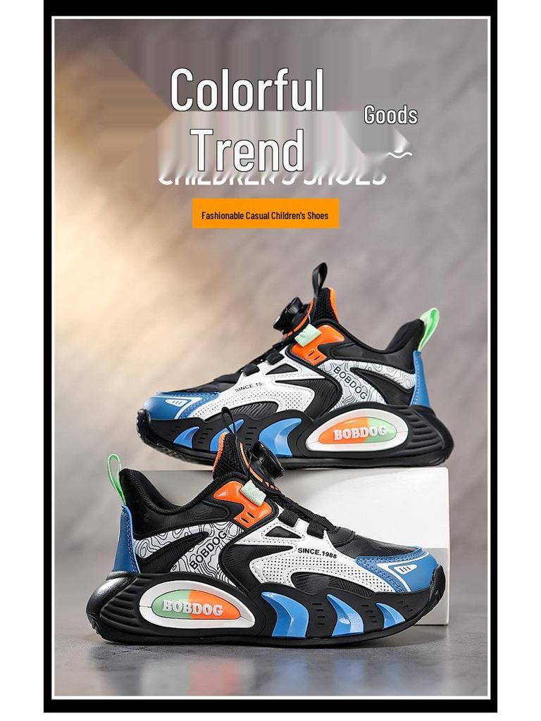 Babudou Boys' Waterproof Sports Shoes - Spring 2026 Double Mesh Casual Sneakers for Kids