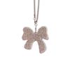 Rhinestone Bow Polymer Clay Rearview Mirror Ornament for Women