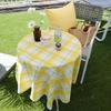 Refreshing Shabet Yellow Check Tablecloth/Tablecloth