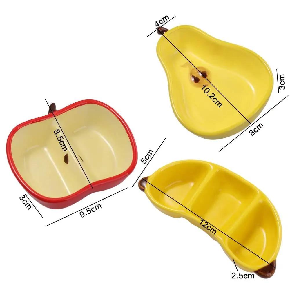 New Porcelain Fruit Shaped Ceramic Dish Creative Multifunctional Snacks Saucer Mini Household Tableware Kitchen Organizer