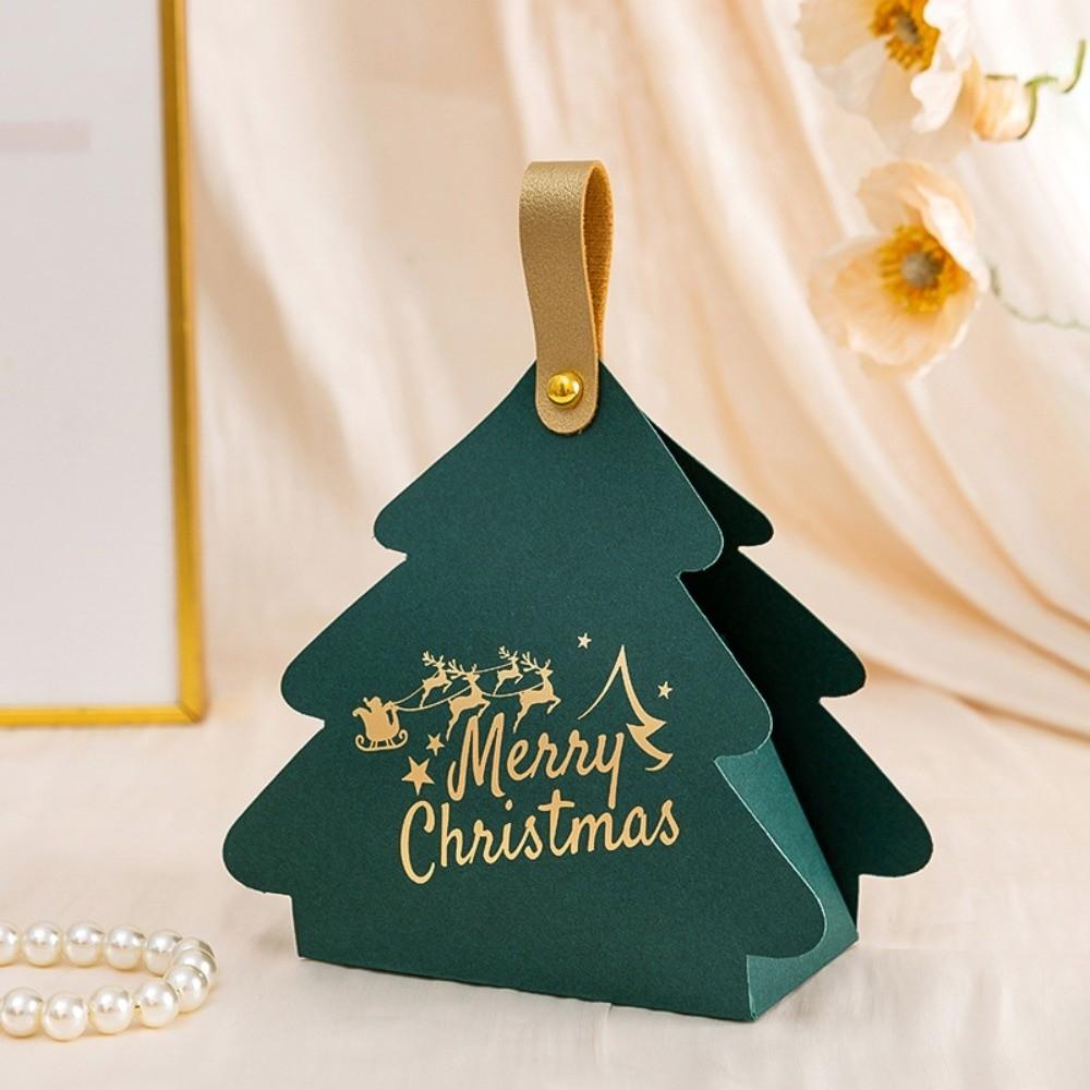 5pcs Triangle Shape Cookie Packaging Box Cardboard Holiday Gift Packaging  For Christmas Party