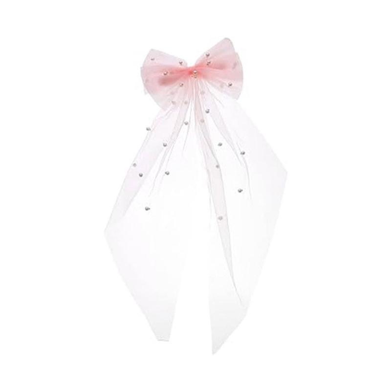 Wedding Party Bride Veil with Beadwork DoubleLayer Bows Bridal Veil Elegant Short Veil Bride Bridemaid Hair Accessories