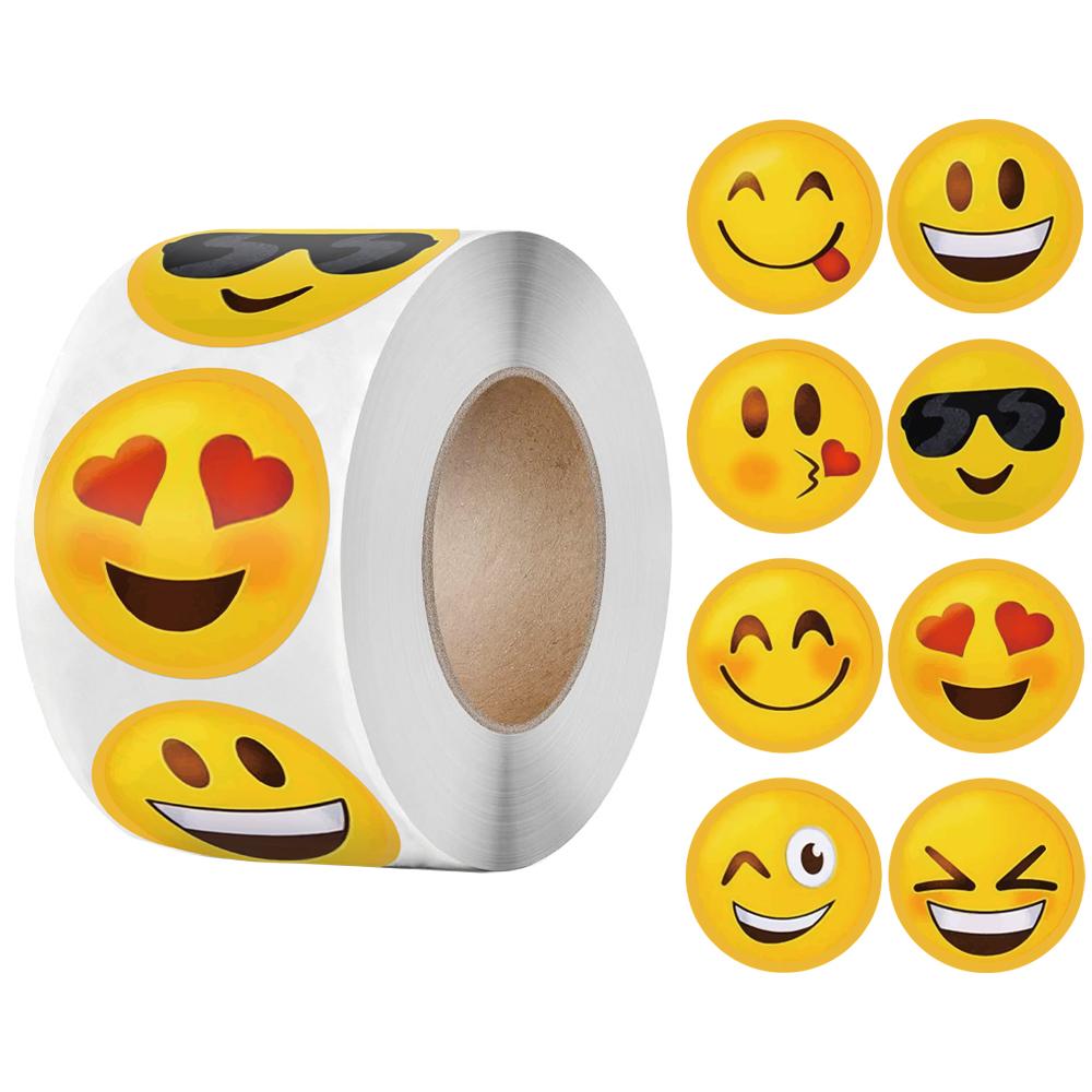 100-500pcs Smiley Face Sticker for Kids Reward Sticker Yellow Dots Labels Valentine's Day Happy Smile Face Sticker Label Gift