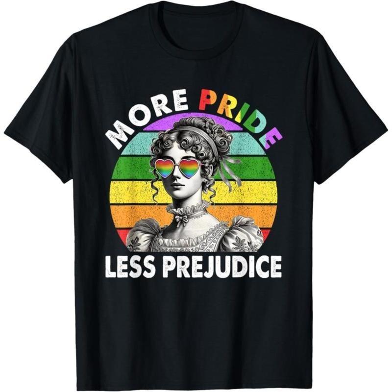 100% Cotton More Pride Less Prejudice Pride Month T-Shirt Fabric Summer pride XXL