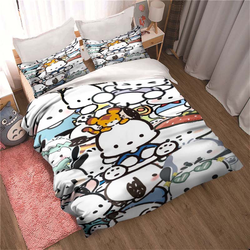 3D Pochacco printed bedding set duvet cover 1 duvet cover 2 pillowcase adult and children's bedding set luxury gift