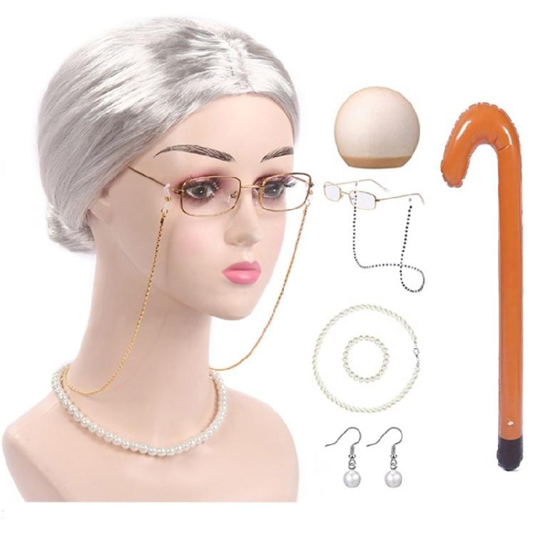 Girl 100 Days of School Costume Set Grandma Costume Set Old Lady Costume Outfit