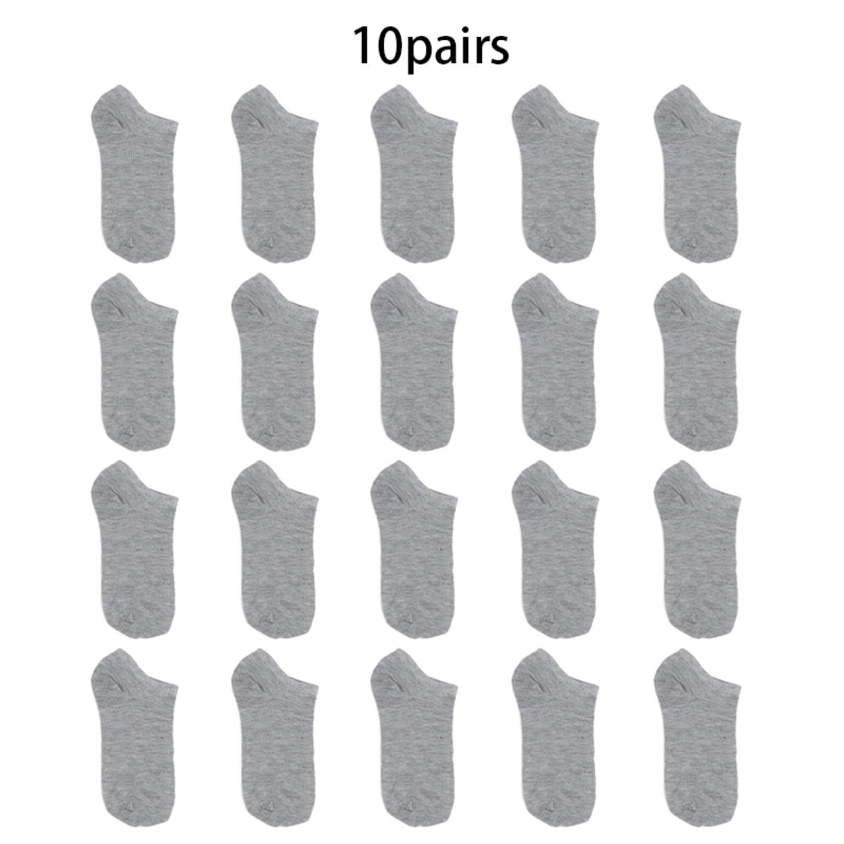 

Унисекс 10 пар Тонкие Дышащие Однотонные Носки Мягкие Легкие Короткие Носки до Щиколотки Удобные Носки-Следки Мужские Женские Короткие Носки серый
