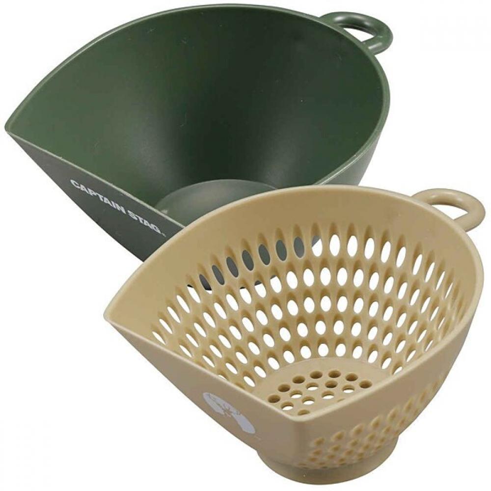 

Pearl Kinzoku Pearl Uh 4716 [scoop Bowl Colander Set Mini Size Olive X Beige Captain Stag]