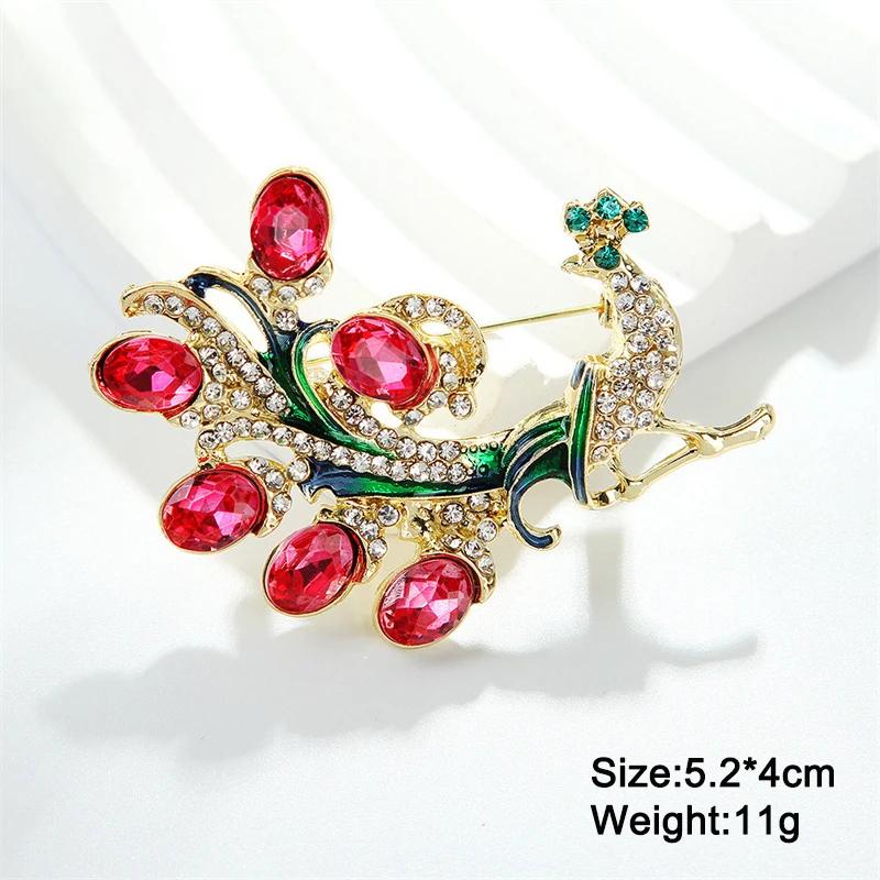 30 Options Women's Brooches Red Black Enamel Heart Shape Crystal Feather Brooch for Clothing Clothes Accessories